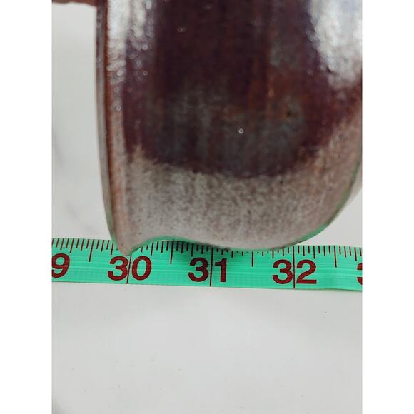 Chip & Dip Bowl Serving Platter Handmade Blue Pottery 10 1/2" Carolyn Cole Vtg - Picture 13 of 16